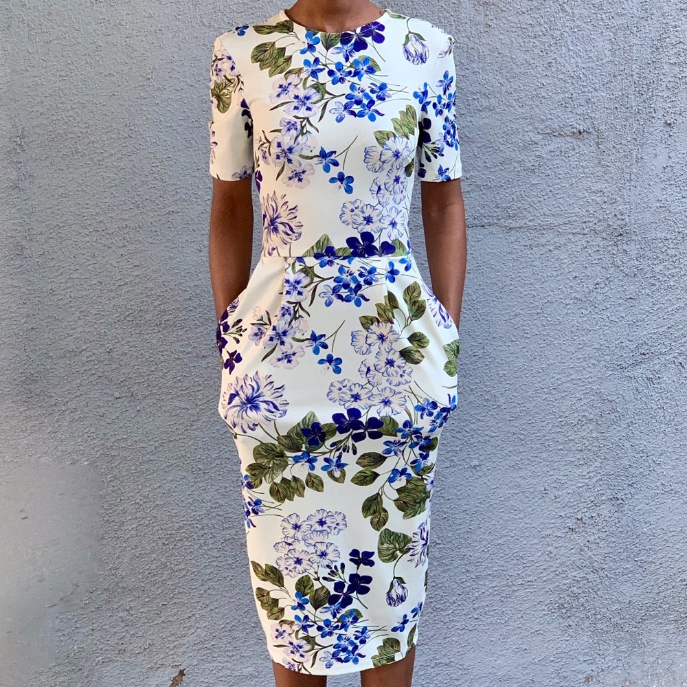 ASOS Floral Midi Pencil Dress